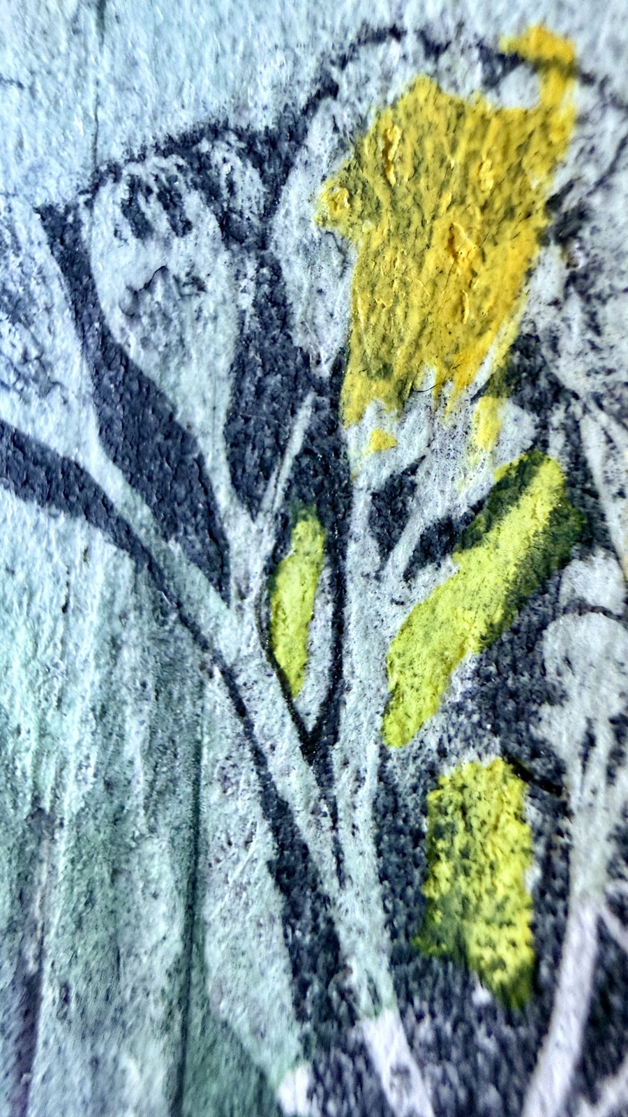 Meadow Maids, Little Wild Things no. 5, original botanical mixed media painting by Jules Smith, close-up detail 3